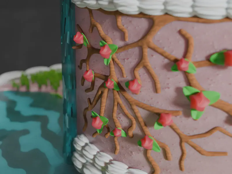 Le rosier sur le gâteau